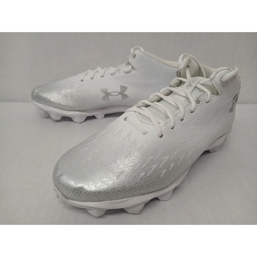 Under Armour Mens Spotlight Fran RM 4.0 Football Cleat 3027293-100 White Sz 10.5